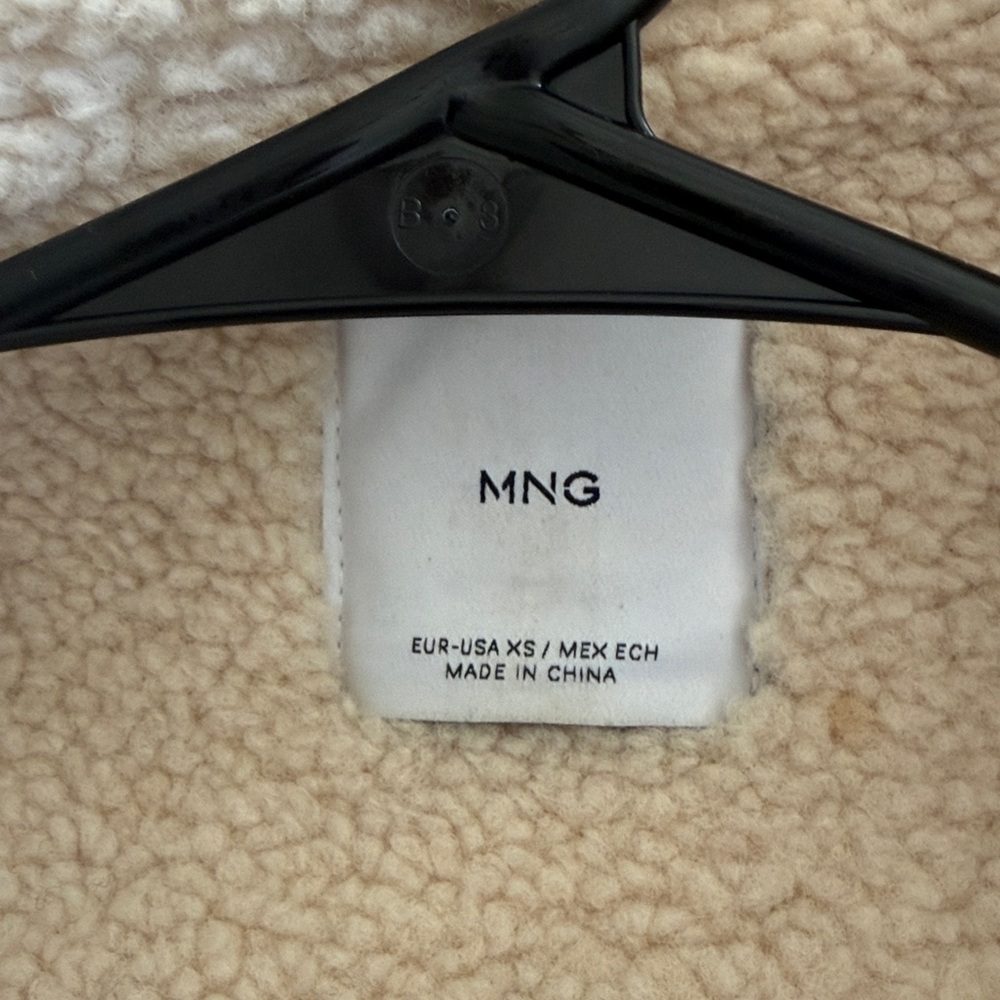 MANGO Oversized Cognag Tan Shearling Jacket Coat Size XS - Small Oversized - Picture 13 of 16